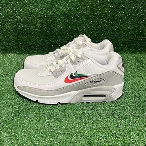 Nike Air Max 90 GS Running Shoes White Gray Green DV3032-100 Size 7Y Women's 8.5